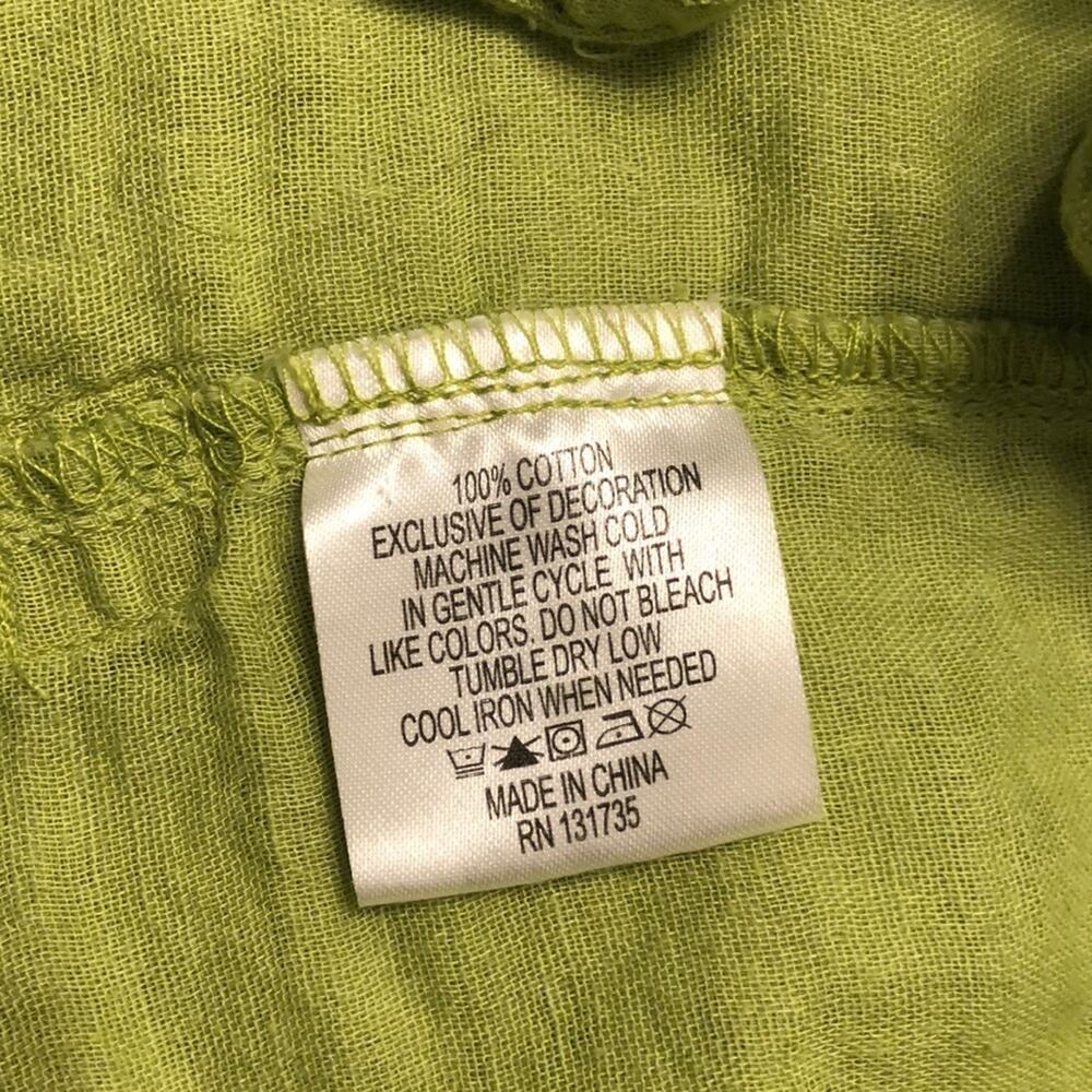 Margaritaville Green Cotton Button Front Shirt Men's Large Lightweight Summer - Picture 9 of 10